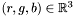 $ (r, g, b) \in \mathbb{R}^3 $